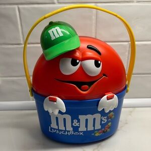 M&ms blue and red vintage lunch box collectible 2000